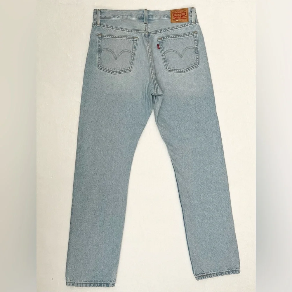 Levi's Light Blue Straight 501 150yr Anniversary Jeans 29 Patchwork Distressing